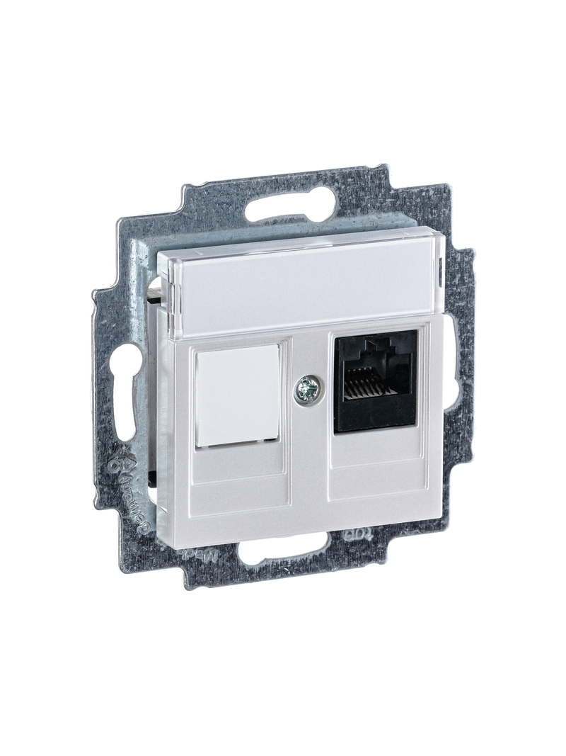 

Розетка RJ-45 скрытый монтаж категория 5e, механизм без рамки, жемчуг, ABB (2CHH295117A6068), 0