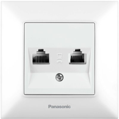 

Розетка RJ-45+RJ-11 скрытый монтаж категория 6e, механизм в сборе, белый, PANASONIC Arkedia Slim (WNTC04092WH-RU), 0