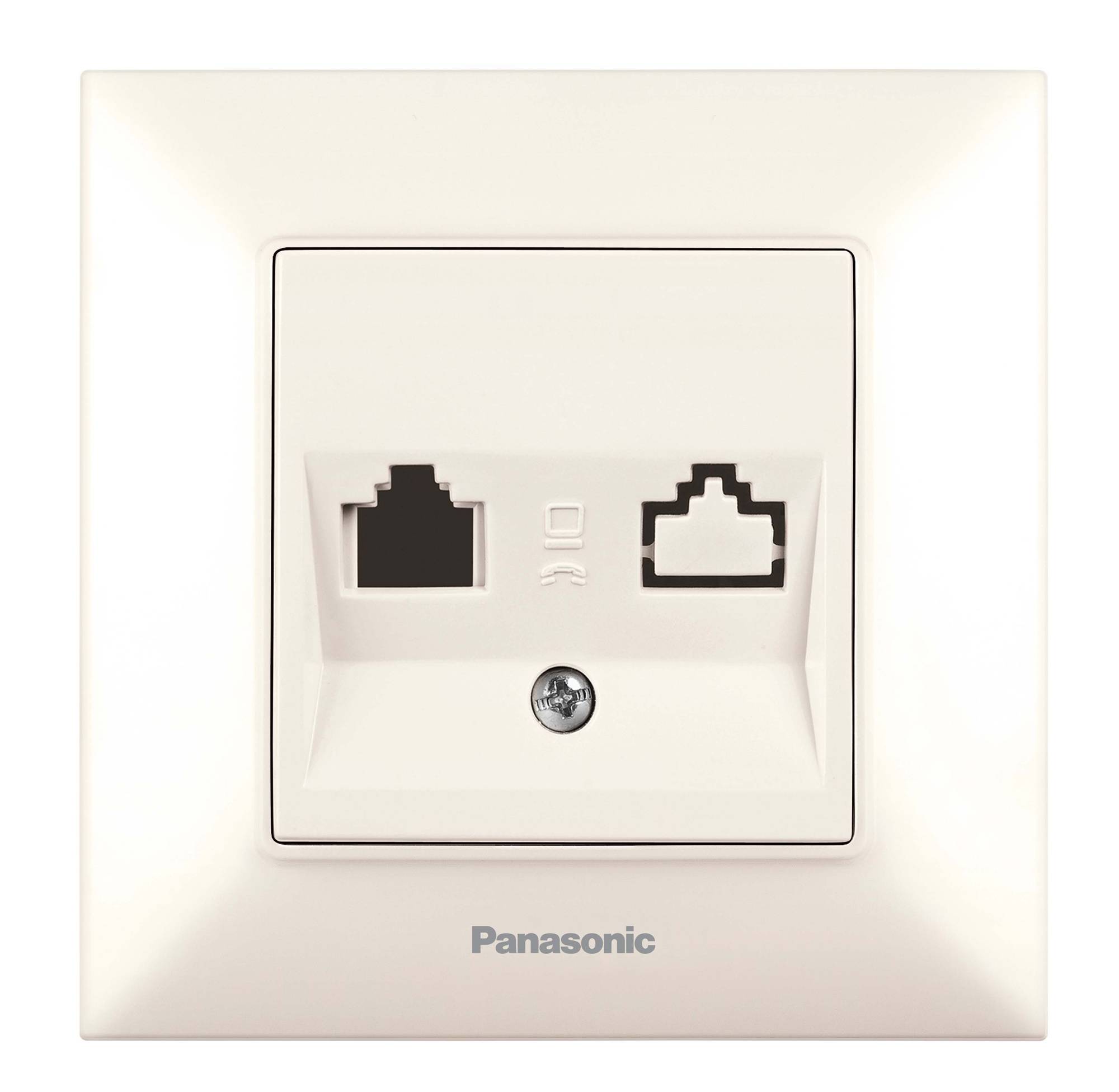 

Розетка RJ-45 скрытый монтаж, бежевый, PANASONIC Arkedia Slim (WNTC04122BG-RU), 0