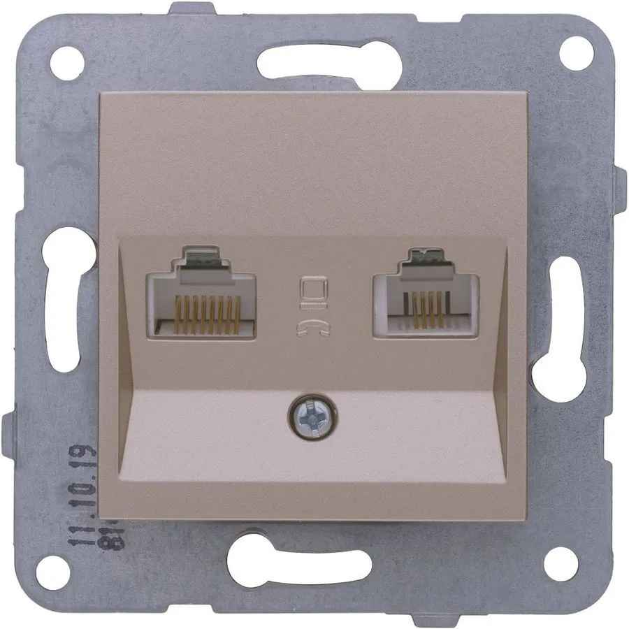 

Розетка RJ-45+RJ-11 скрытый монтаж категория 5e, механизм без рамки, бронзовый, PANASONIC Karre Plus & Arkedia Slim (WKTT04082BR-RU)