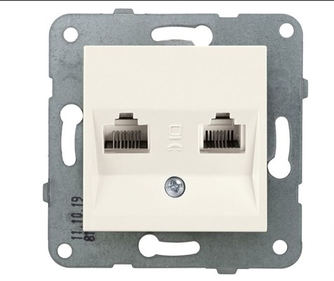 

Розетка RJ-45+RJ-11 скрытый монтаж категория 6, механизм без рамки, бежевый, PANASONIC (WKTT04092BG-RU), 0