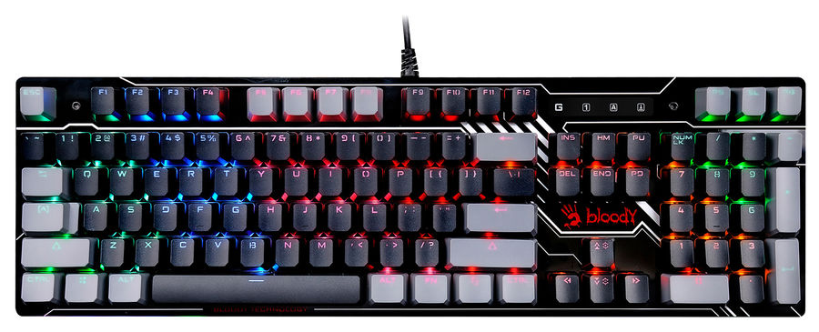 Клавиатура A4Tech Bloody B808N, USB, черный/серый