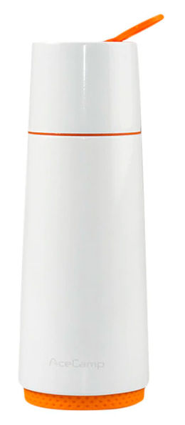 Термос AceCamp vacuum bottle, 370 мл, корпус пластик/колба сталь, белый (1504)