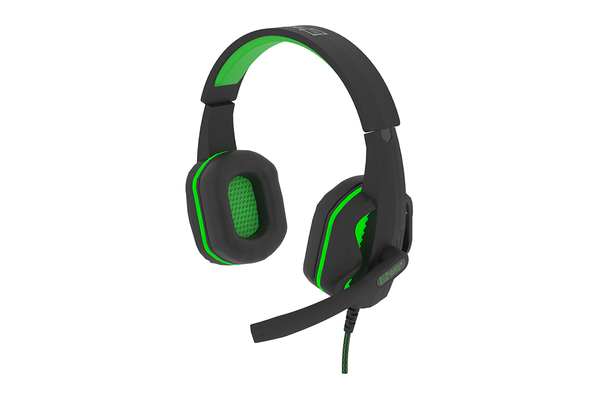 Проводная гарнитура HARPER Gaming Mirro GHS-R100, 2 xJack 3.5 мм + USB Type-A, черный/зеленый (GHS-R100)