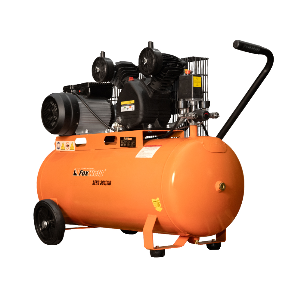 

Компрессор воздушный Foxweld AERO 380/100, 2.2 кВт, 7.9 атм, 380л/мин, 220В, 100 л, масляный, электрический, поршневой, ременной (5962), AERO 380/100