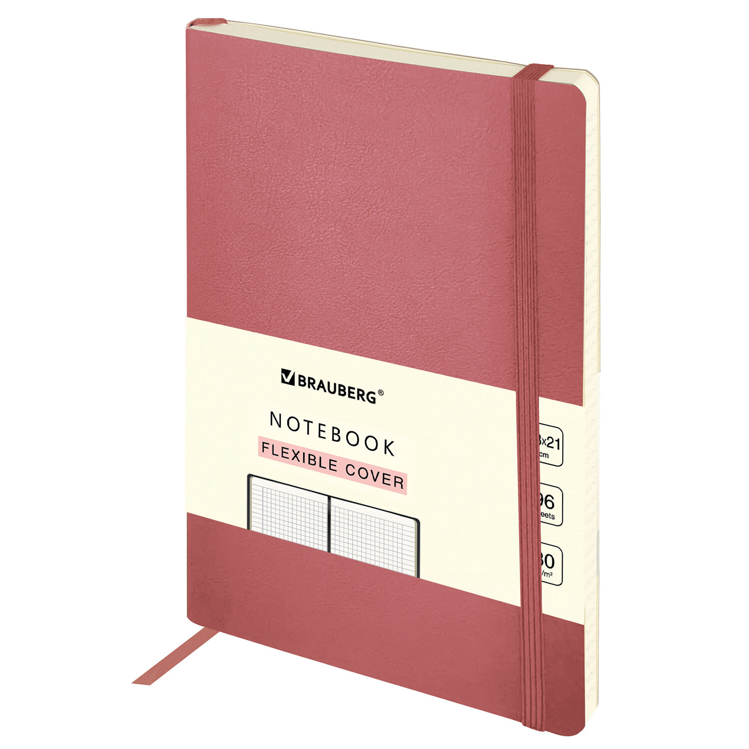 

Блокнот BRAUBERG Ultra, A5, клетка, 96 листов, светло-розовый (113008)