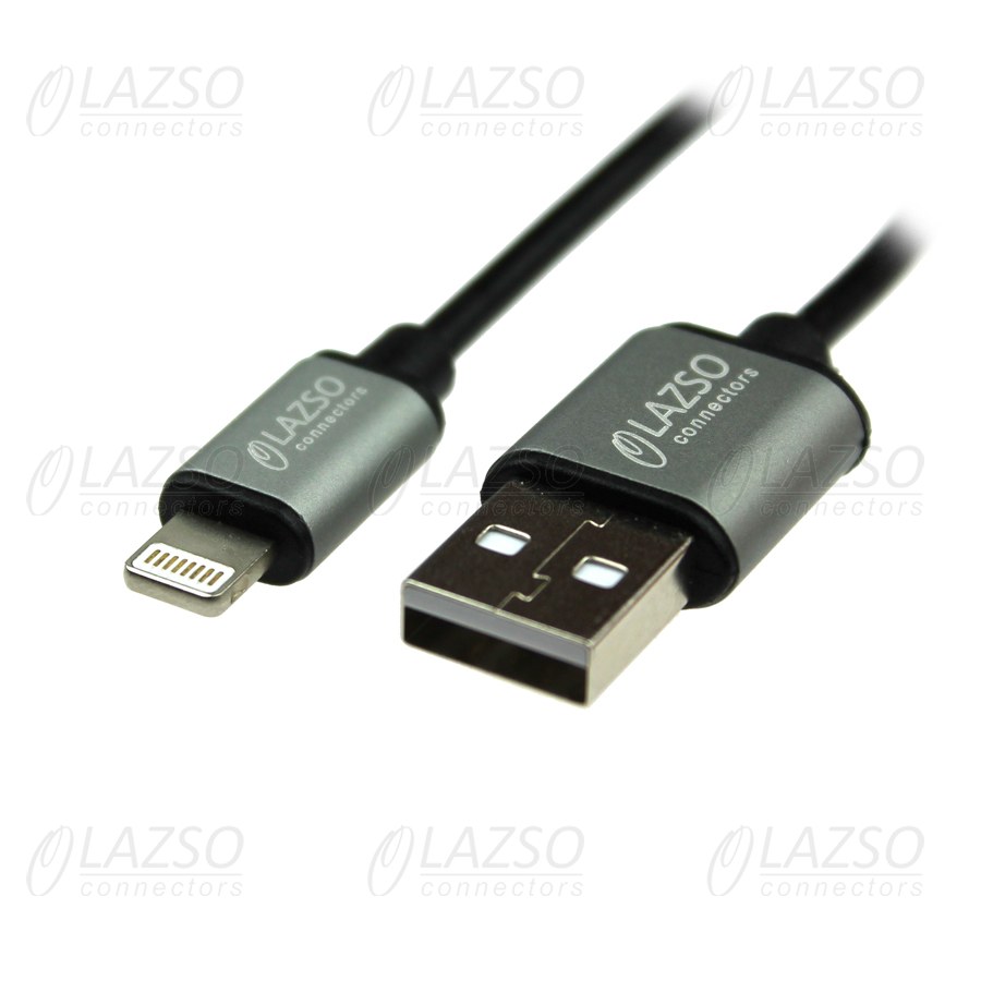 

Кабель Lightning 8-pin(m)-USB 2.0(Am), 2A, 1.2м, черный LAZSO (WU-201)