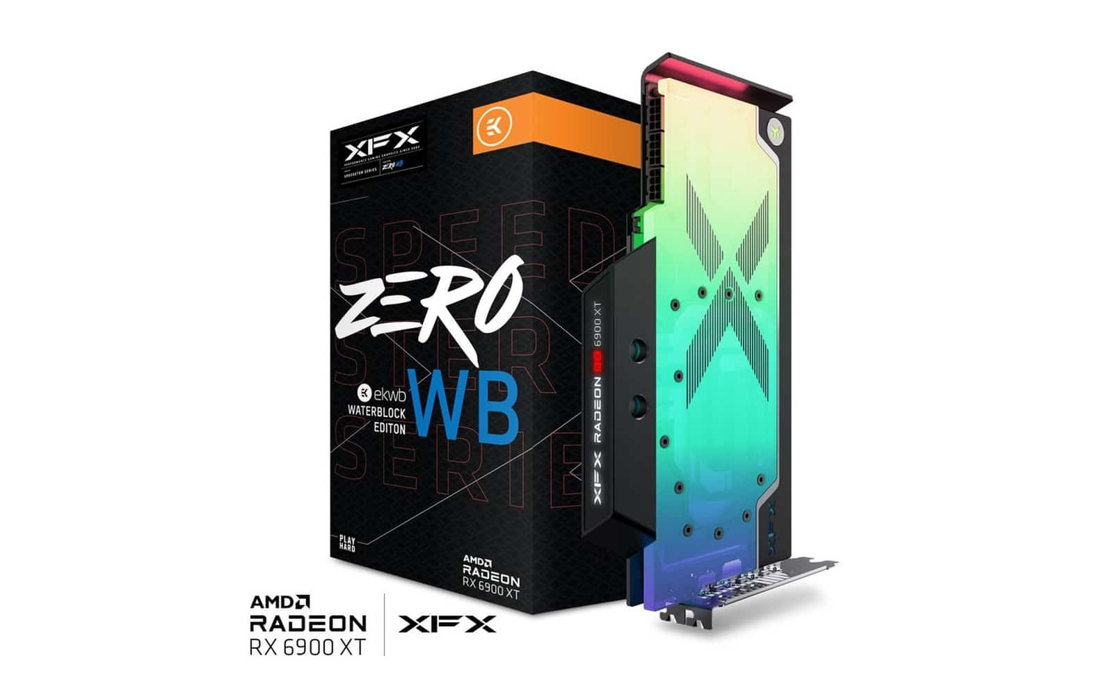 

Видеокарта XFX AMD Radeon RX 6900 XT ZERO x EKWB WATERBLOCK, 16Gb DDR6, 256 бит, PCI-E, HDMI, 2DP, USB Type-C, Retail (RX-69XTAWBD9), ZERO x EKWB WATERBLOCK
