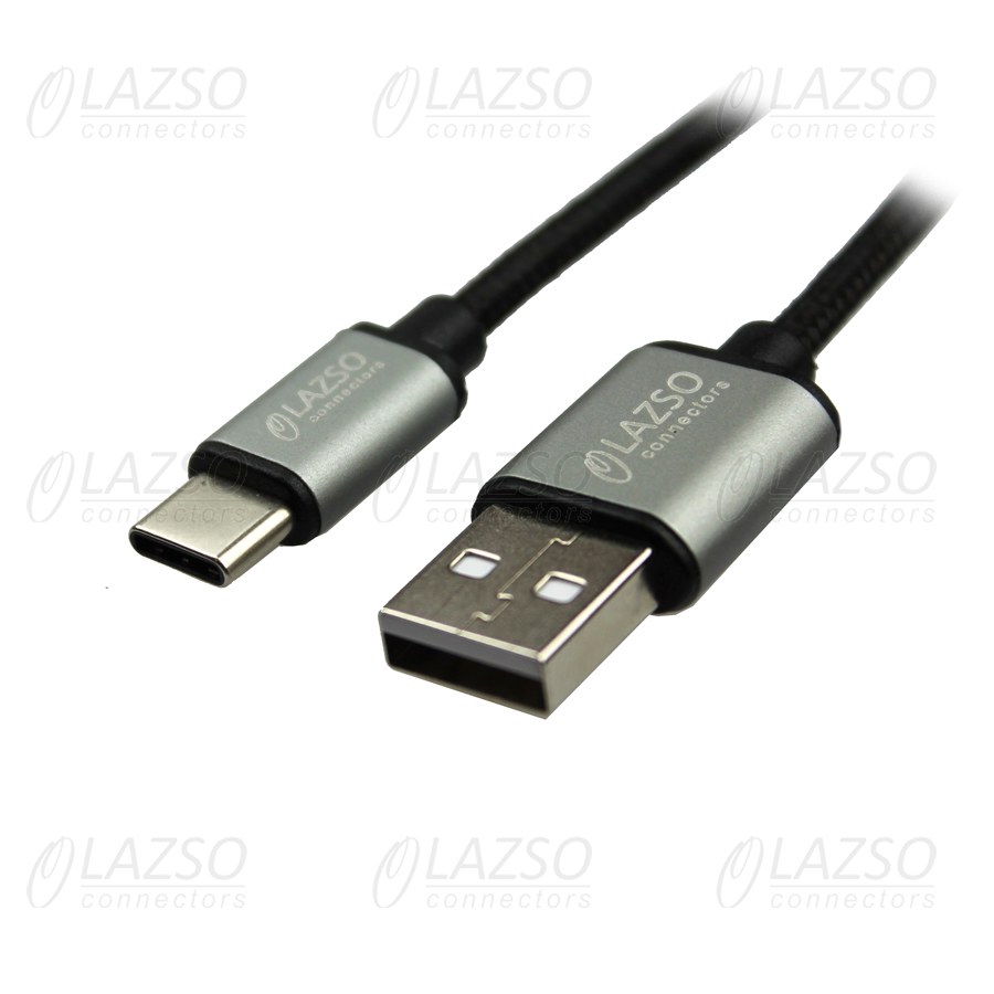 

Кабель USB 2.0(Am)-USB 2.0 Type-C(m), 2A, 1.2м, черный LAZSO (WU-206), 0