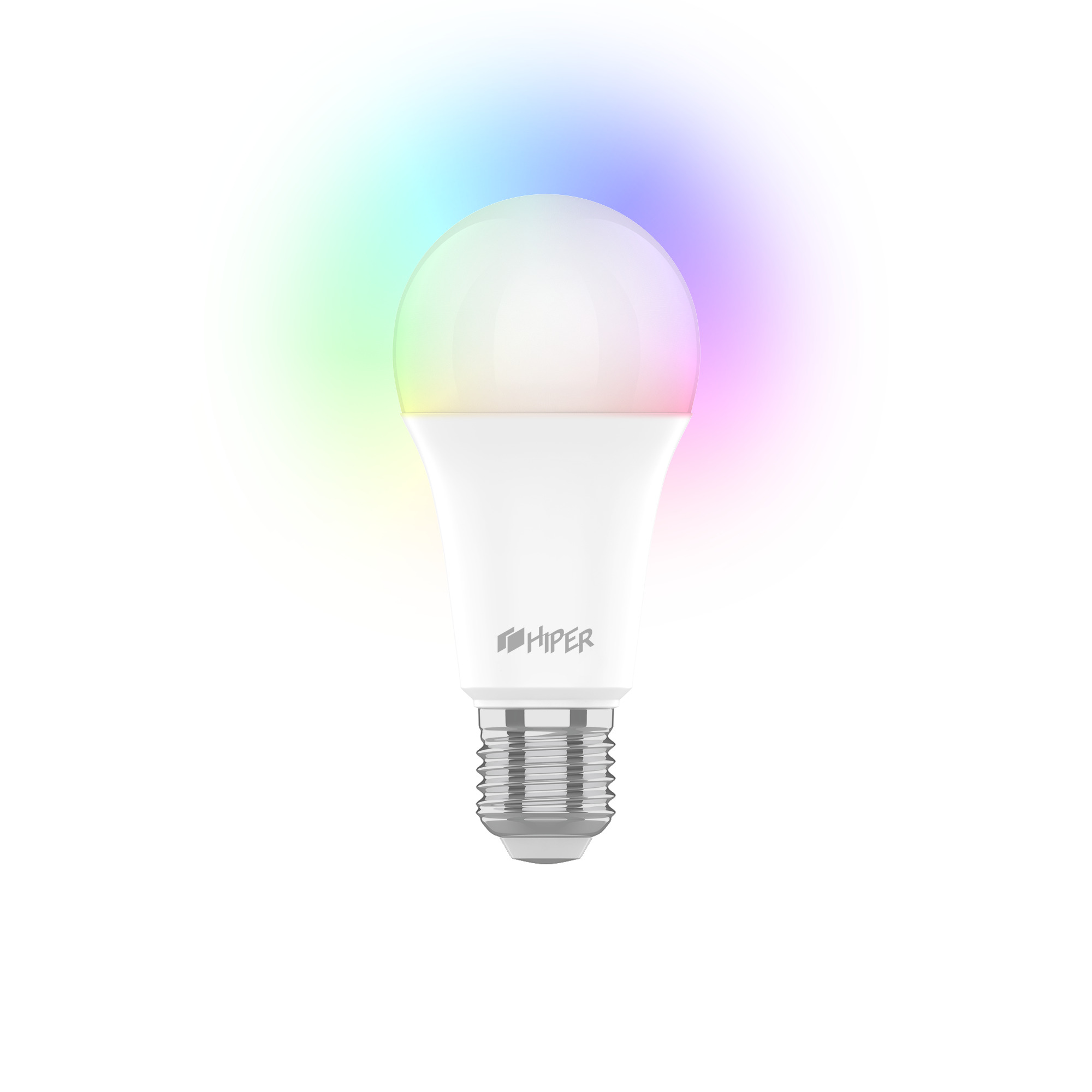 Умная лампа HIPER IoT A60 RGB, 10Вт, 940лм, 2700-6500K, E27, WiFi, белый ( IoT A60 RGB) - фото 1
