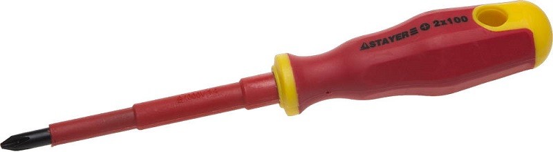 

Отвертка PH PH2x100мм, CrV, диэлектрическая, STAYER PROFI ELECTRO (25142-2-10)