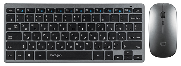 Клавиатура + мышь Qumo Paragon K15/M21, беспроводной, USB, черный/серебристый (23892), цвет черный/серебристый