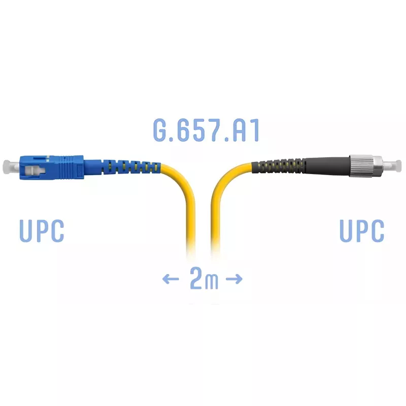 Патч-корд оптический SNR, FC/UPC-SC/UPC, одномодовый, G.657.A1, одинарный, 2м, желтый (SNR-PC-FC/UPC-SC/UPC-A-2m)
