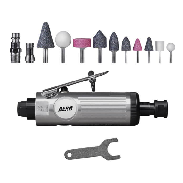 

Прямая пневмошлифмашина FoxWeld AERO, 1/4", 7.9 атм, 145л/мин, 22000 об/мин, 1.5 кг (5759), AERO
