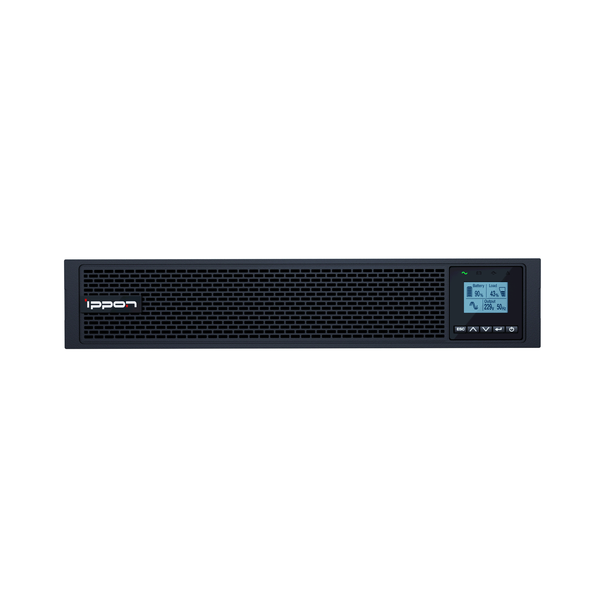ИБП Ippon Innova RT II 1500, 1500 В·А, 1.5 кВт, IEC, розеток - 8, USB, черный (1398360)