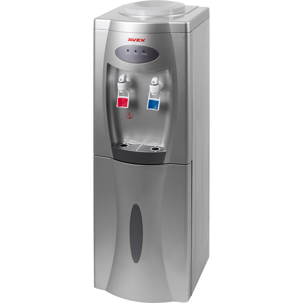 

Кулер напольный AVEX H-65FS, нагрев 550Вт 5 л/ч 95°C / охлаждение 75Вт 1 л/ч 10°C, серебристый (00000037522), H-65FS
