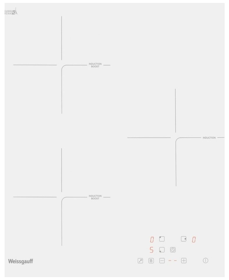 

Индукционная варочная панель WEISSGAUFF HI 430 W 3 конфорки, белая (HI 430 W ), HI 430 W