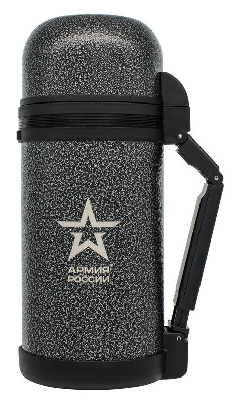

Термос THERMOS Армия России Армейский, 1.2л, корпус сталь/колба сталь, чашка, серый (645838), Армейский