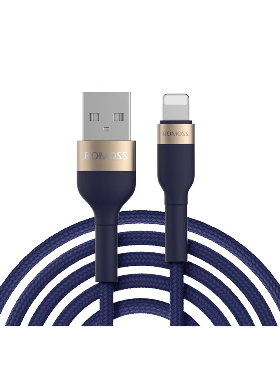 Кабель Lightning 8-pin(m)-USB 2.0(Am), 2A, 2м, синий ROMOSS CB126 (DYDC01010/CB126-81-733)