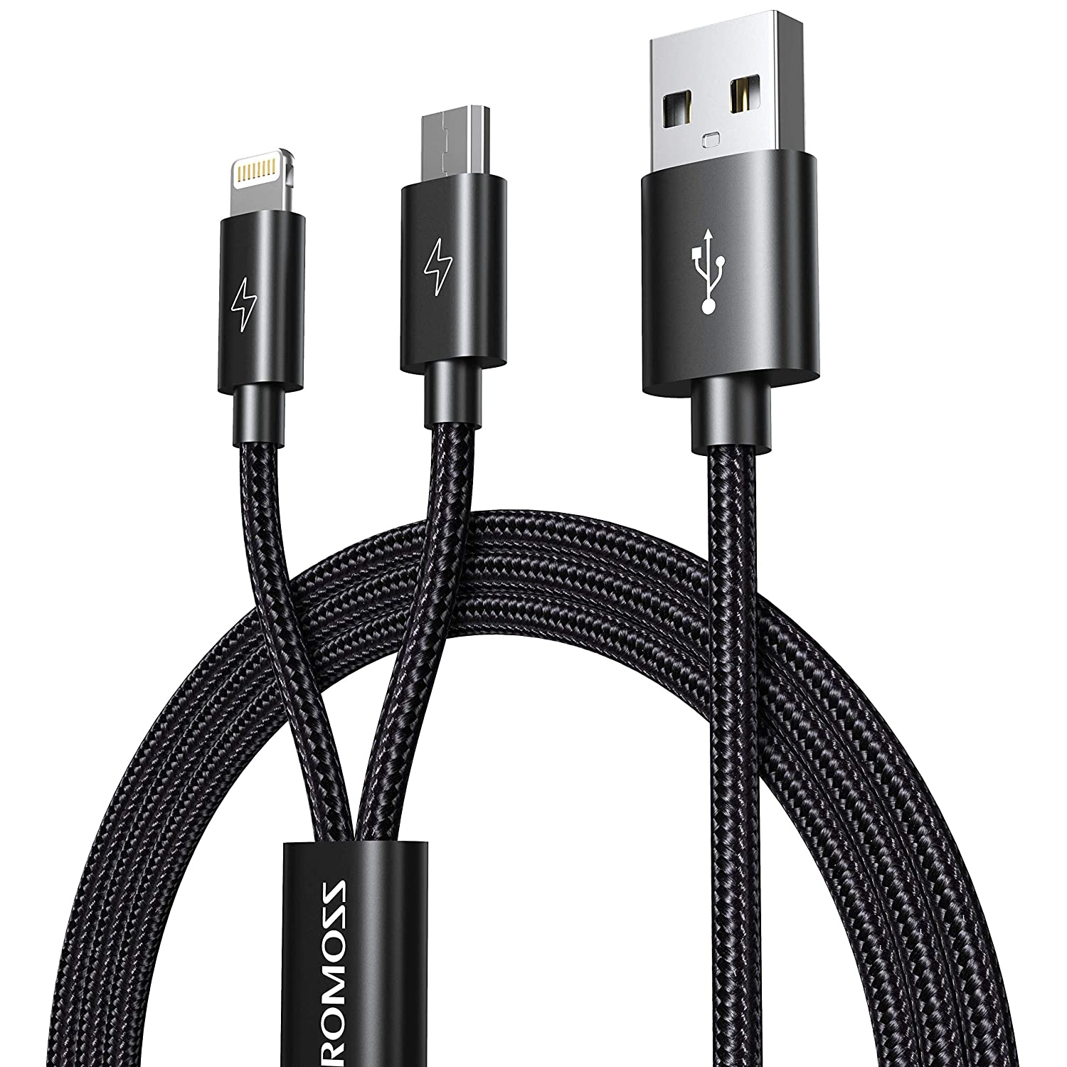 

Кабель Lightning 8-pin+Micro USB-USB, 1.5м, черный ROMOSS CB209 (CB209-71-233), CB209