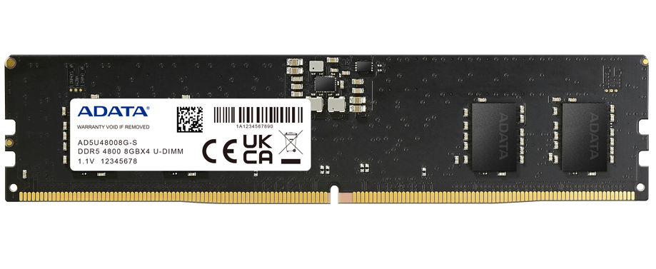 Память DDR5 DIMM 8Gb, 4800MHz, CL40, 1.1V ADATA (AD5U48008G-S) - фото 1