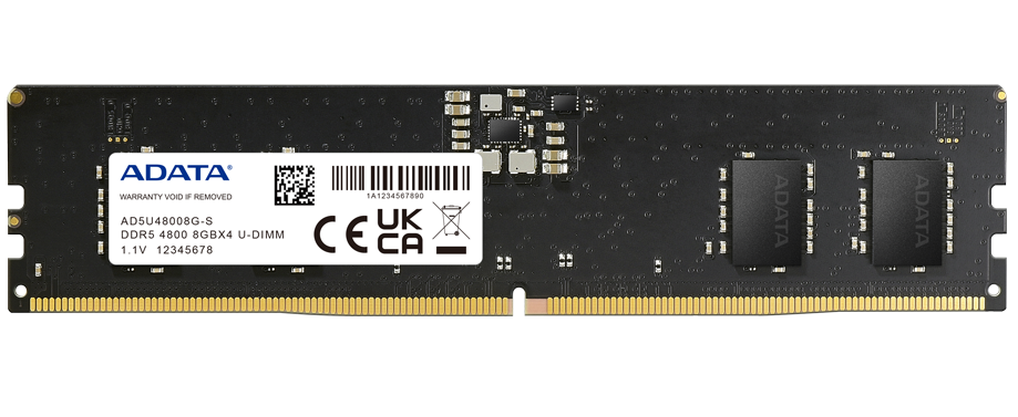 Память DDR5 DIMM 8Gb, 4800MHz ADATA (AD5U48008G-S)