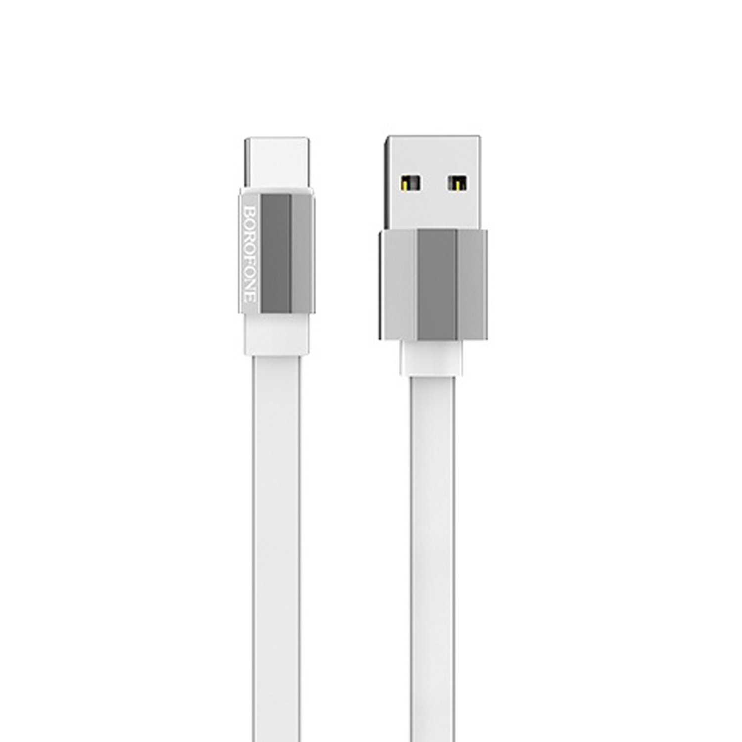 

Кабель USB 2.0(Am)-USB 2.0 Type-C(m), плоский, 3A быстрая зарядка, 1.2м, белый Borofone BU8 (122977), BU8