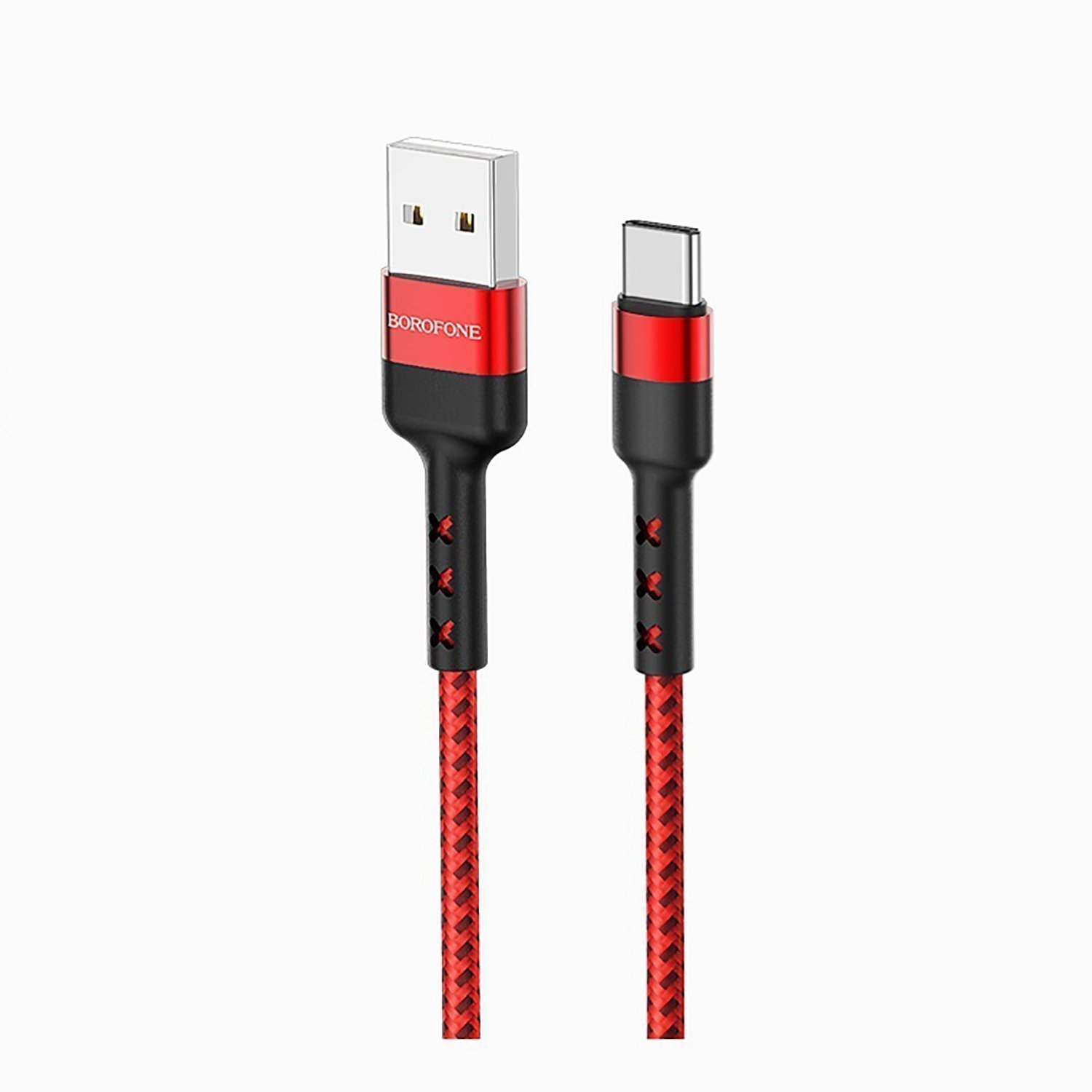 

Кабель USB 2.0(Am)-USB 2.0 Type-C(m), 3A Quick Charge, 1м, красный Borofone Advantage BX34 (123023), BX34