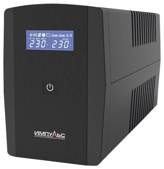 ИБП Импульс ЮНИОР СМАРТ 1500, 1500 В·А, 900 Вт, IEC, розеток - 6, USB, черный (JS15211)