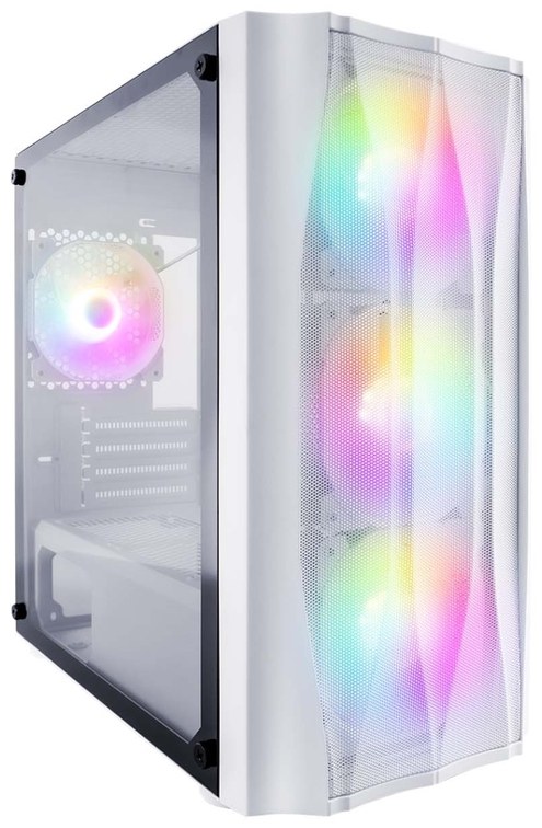 Корпус 1STPLAYER FIREBASE X3-M, mATX, Mini-Tower, USB 3.0, RGB подсветка, белый, без БП (X3-M-WH-4F1-W)