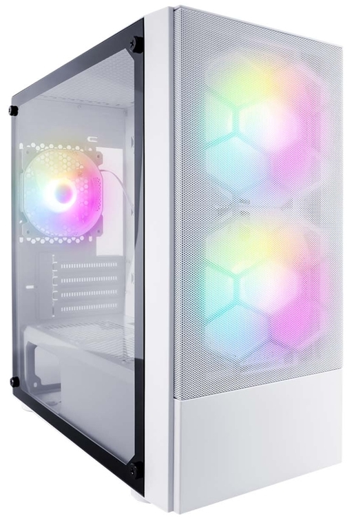 Корпус 1STPLAYER FIREBASE X4-M, mATX, Mini-Tower, USB 3.0, RGB подсветка, белый, без БП (X4-M-WH-2F1P-W-1F1-W)