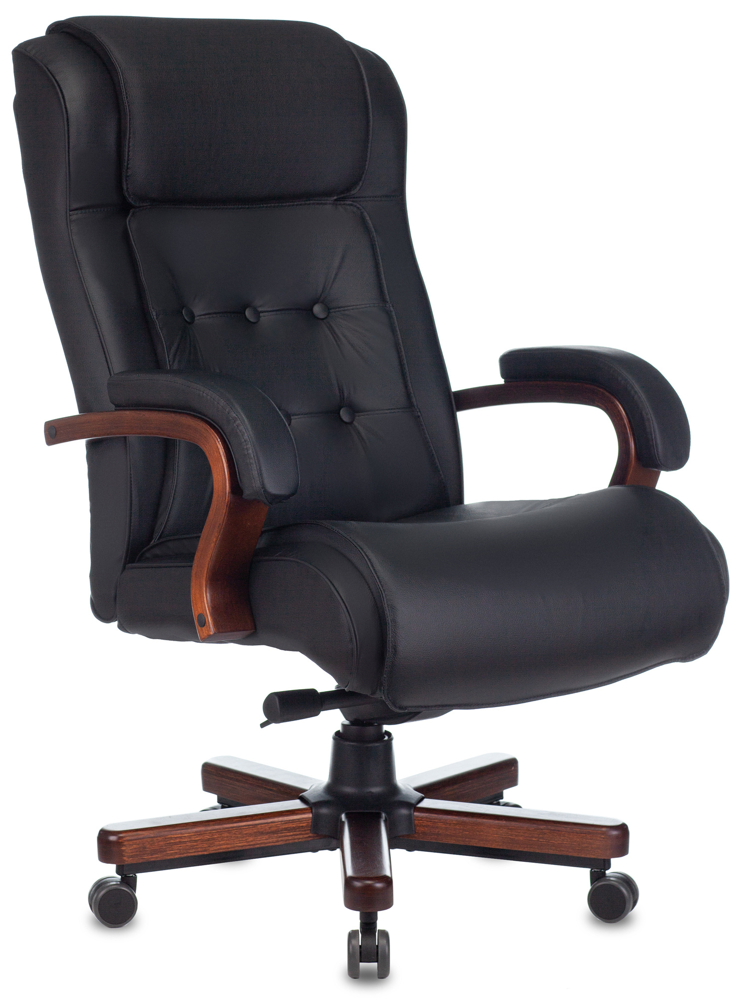 Кресло руководителя Бюрократ T-9926WALNUT, черный