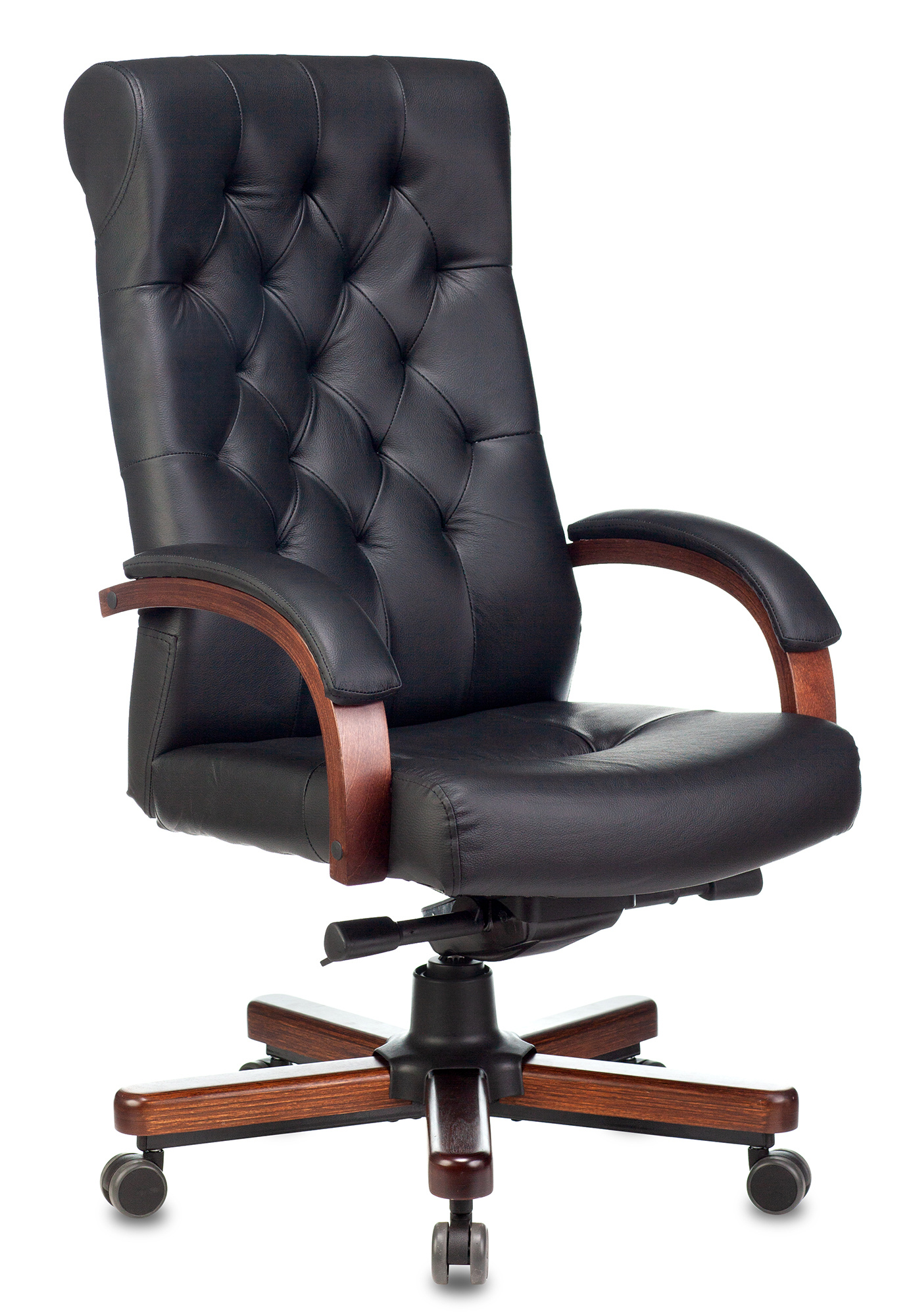 Кресло руководителя Бюрократ T-9928WALNUT, черный