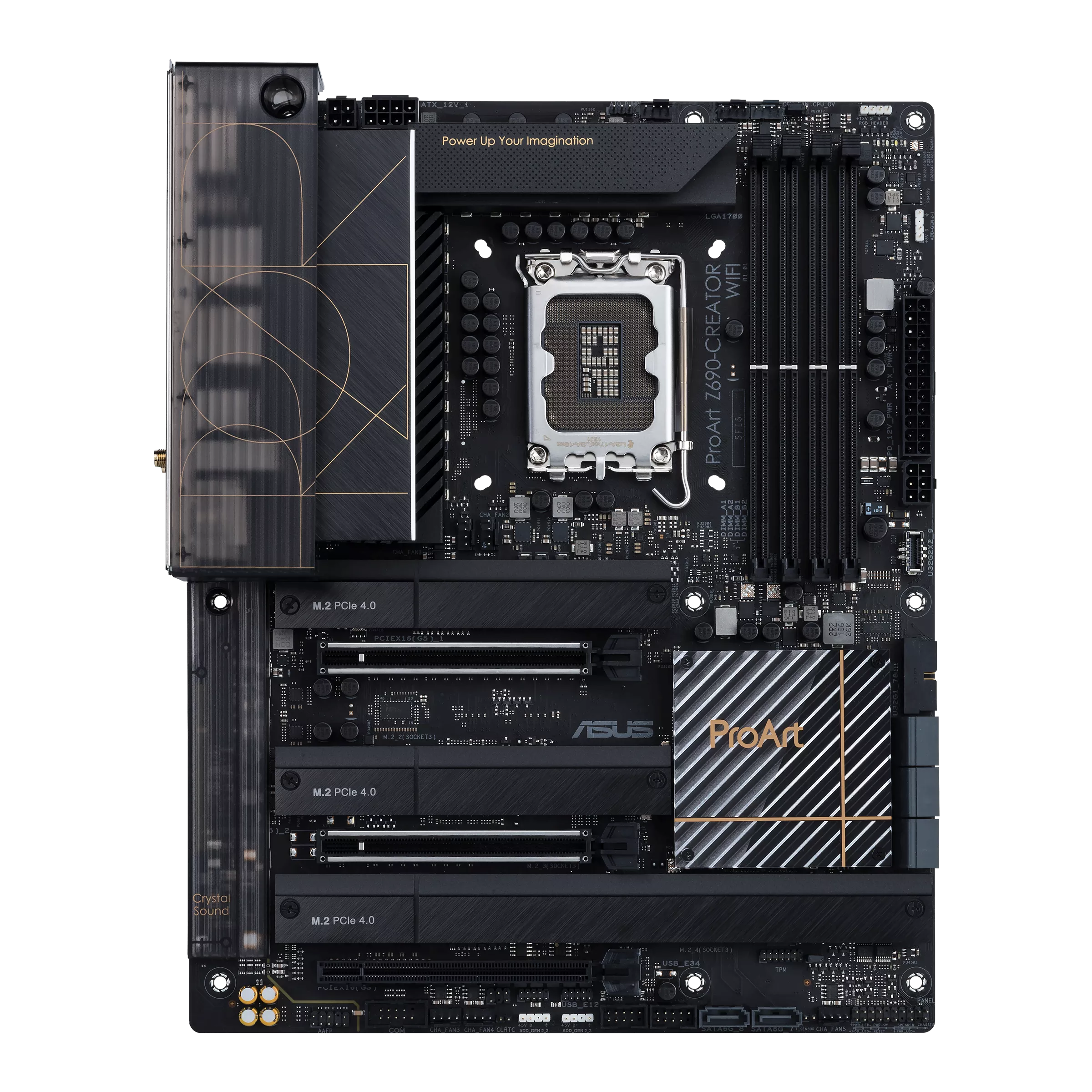 

Материнская плата ASUS ProArt Z690-CREATOR WIFI, Socket1700, Intel Z690, 4xDDR5 DIMM, 3PCI-Ex16, 8SATA3, 7.1-ch, 2.5GLAN, 10GLAN, 6 USB 3.2, 1 USB Type-C, HDMI, DP, ATX, Retail, ProArt Z690-CREATOR WIFI