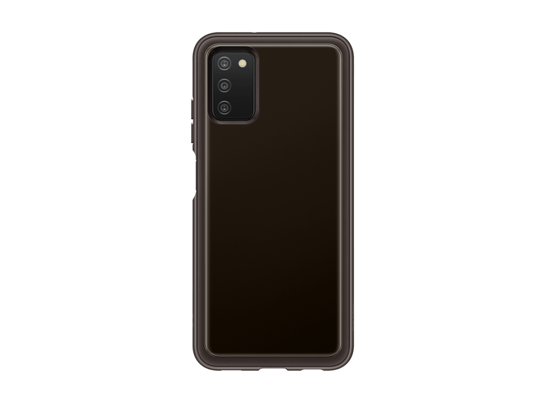 

Чехол-накладка Samsung Soft Clear Cover для смартфона Samsung Galaxy A03, термопластичный полиуретан (TPU), черный (EF-QA035TBEGRU)