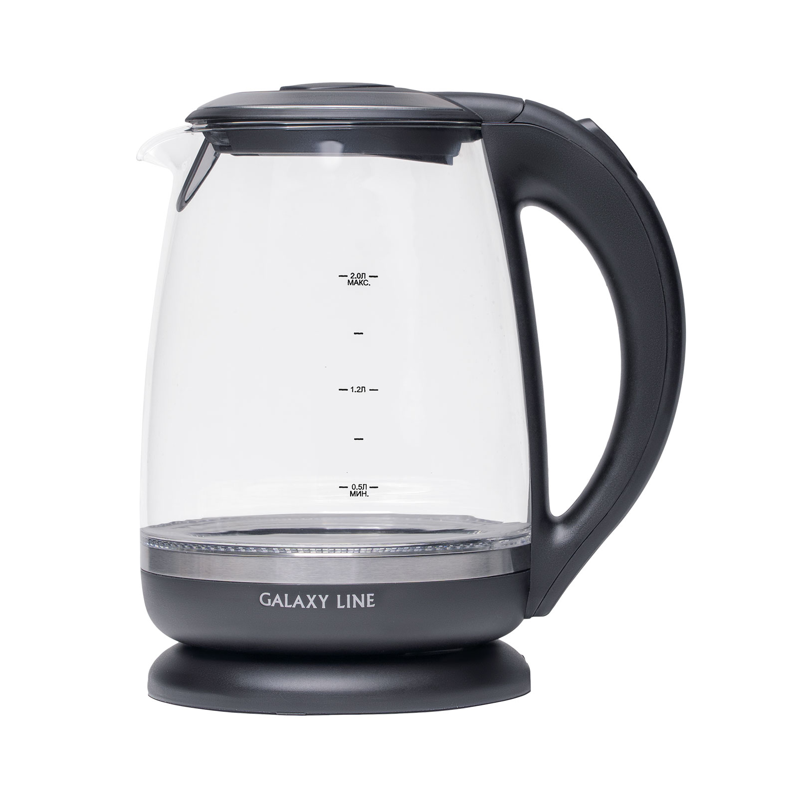 

Чайник GALAXY LINE GL 0559 2л. 2200Вт, термостойкое стекло, черный (гл0559л), GL 0559