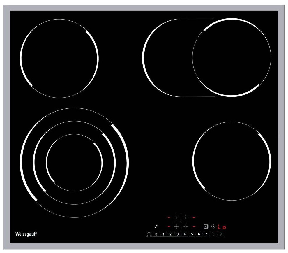 

Электрическая варочная панель WEISSGAUFF HV 643 BSX 4 конфорки, черный (HV 643 BSX ), Черная, HV 643 BSX