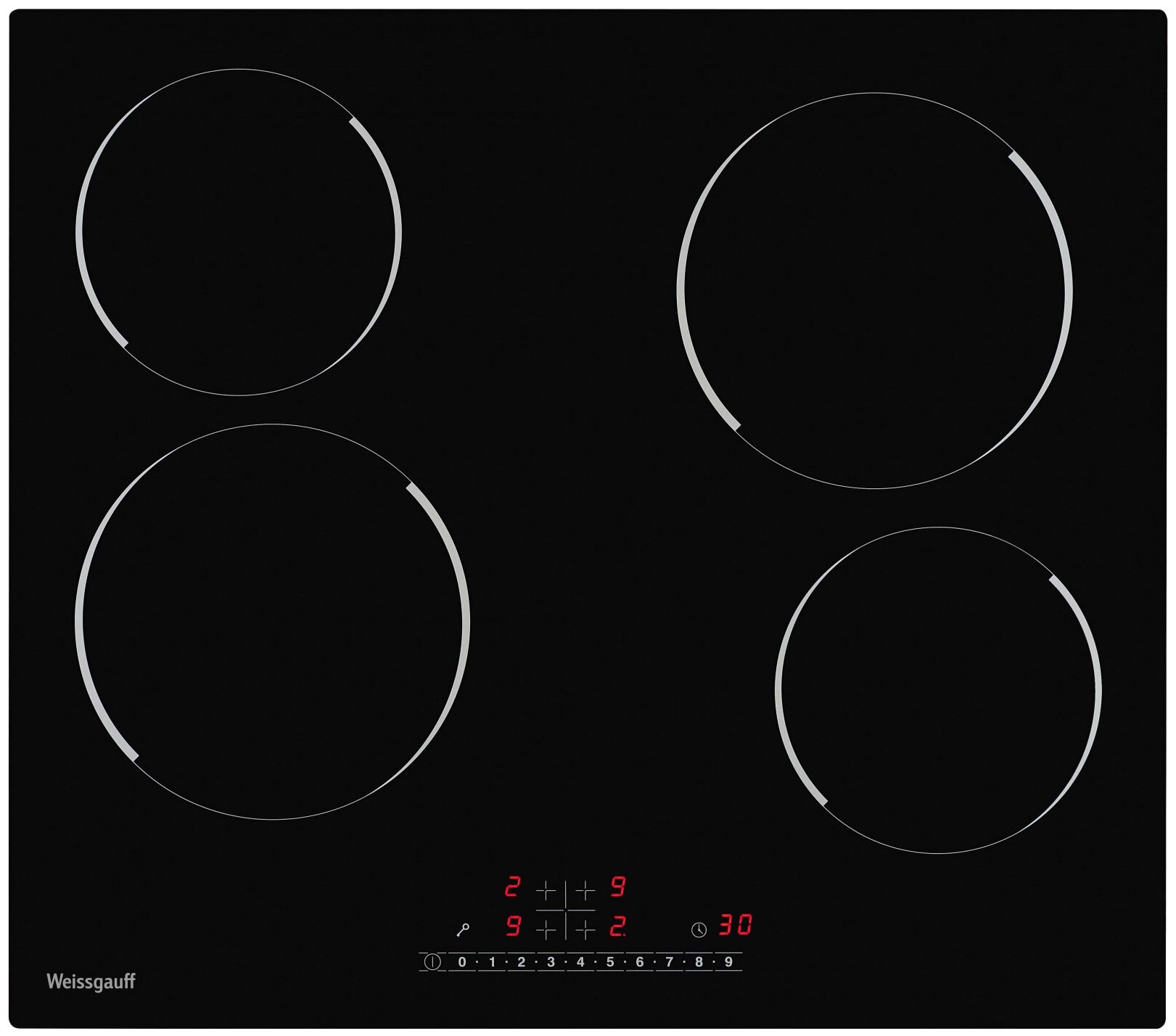 

Электрическая варочная панель WEISSGAUFF HV 640 BS 4 конфорки, черный (HV 640 BS ), Черная, HV 640 BS