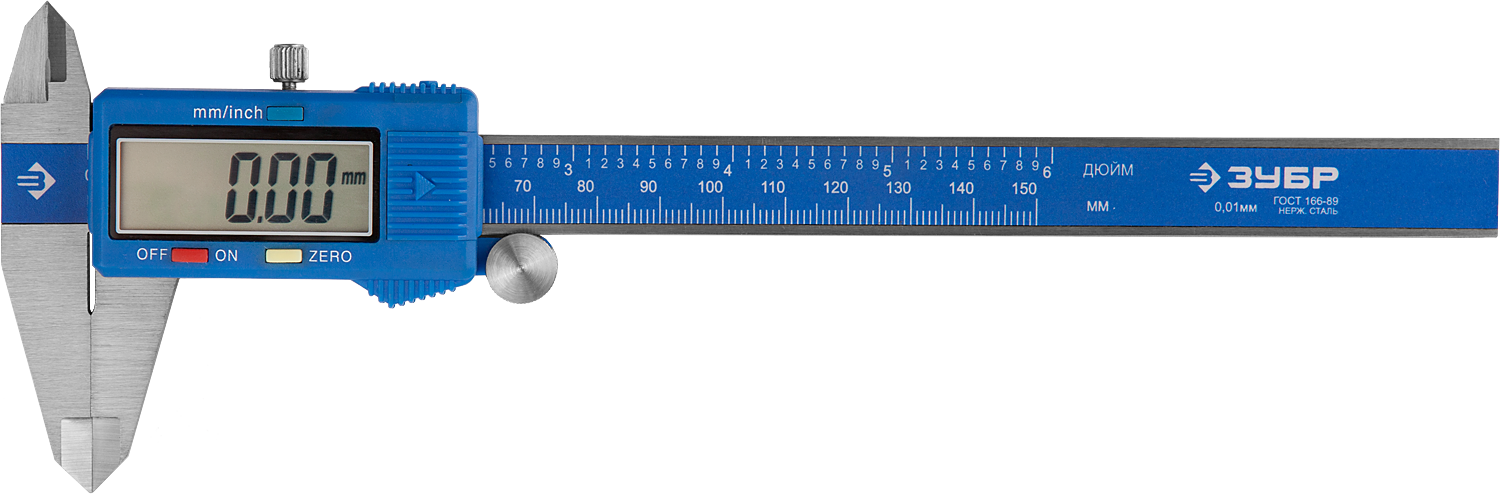 Штангенциркуль электронный ЗУБР ЭКСПЕРТ ШЦЦ-I-150-0,01, нерж сталь, пластиковый корпус, 150мм (34465-150)
