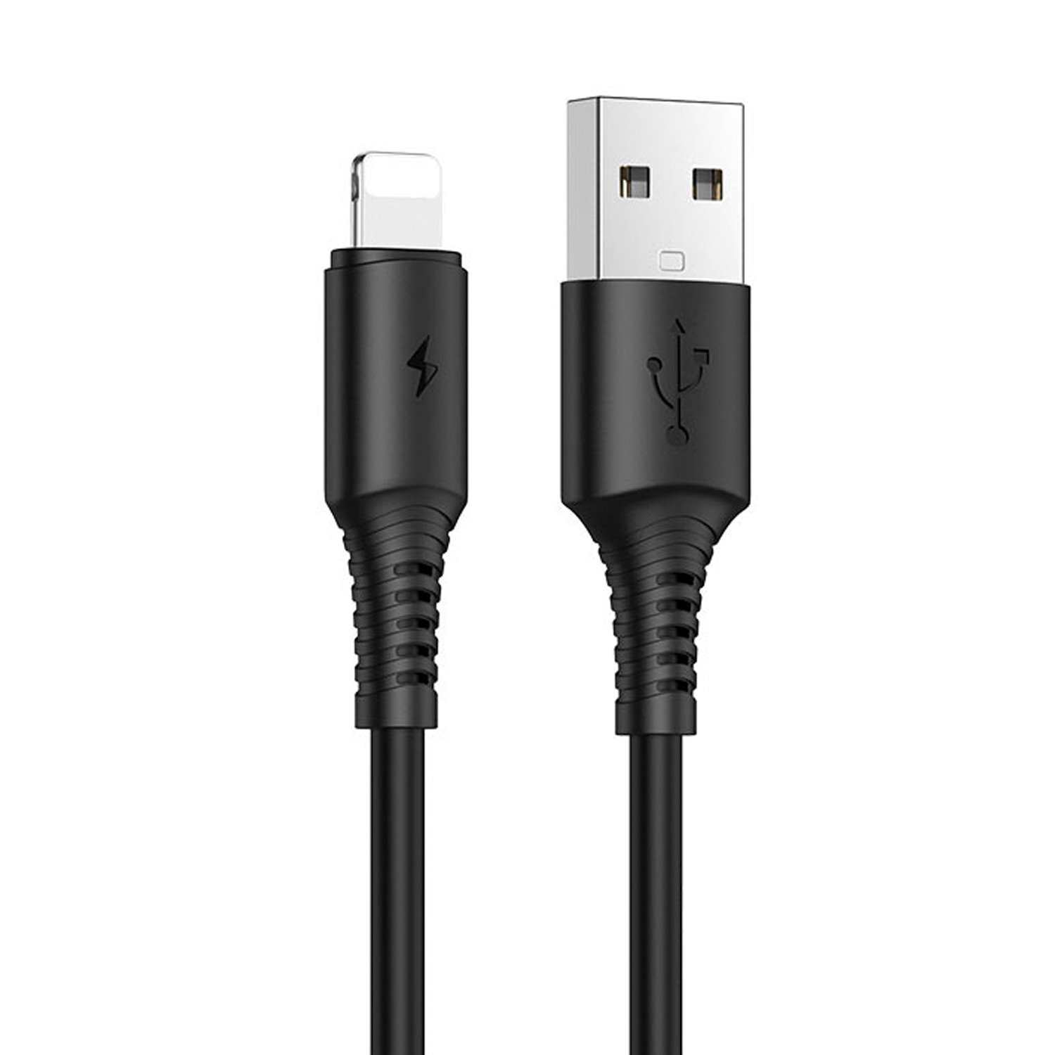 

Кабель USB-Lightning 8-pin, 1м, черный Borofone Coolway BX47, BX47