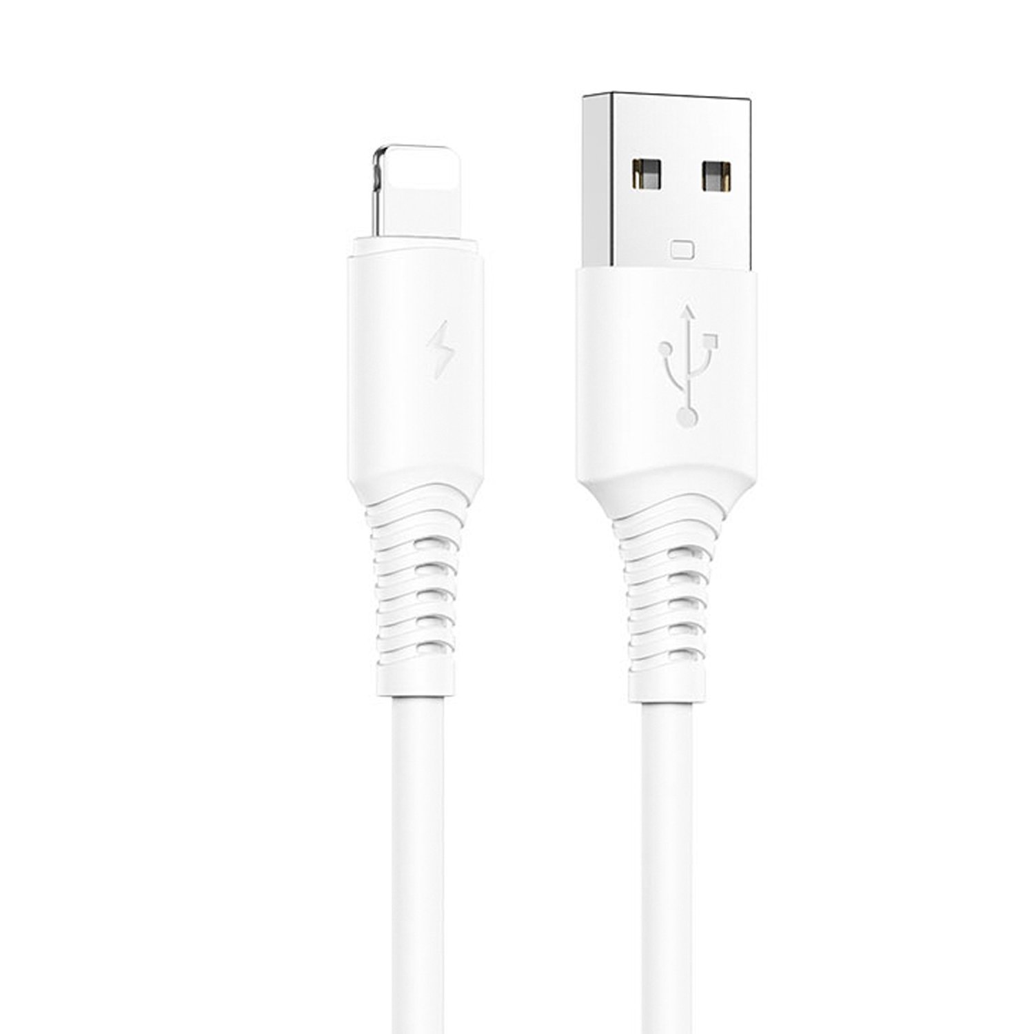 

Кабель USB-Lightning 8-pin, 1м, белый Borofone Coolway BX47, BX47