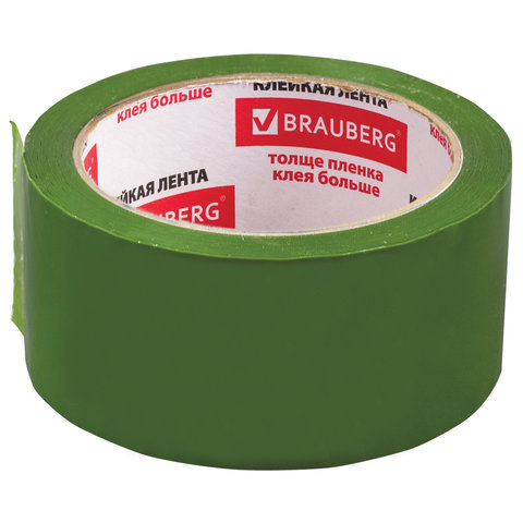 

Клейкая лента упаковочная 48мм x 66м односторонняя, зеленый, 1шт., BRAUBERG (440073), 440073