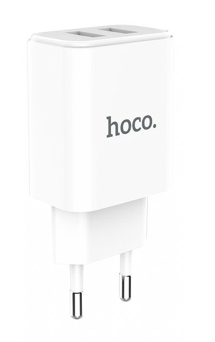 

Сетевое зарядное устройство Hoco C62A Victoria 10W, 2USB, 1.5A, белый, кабель Lightning, C62A Victoria