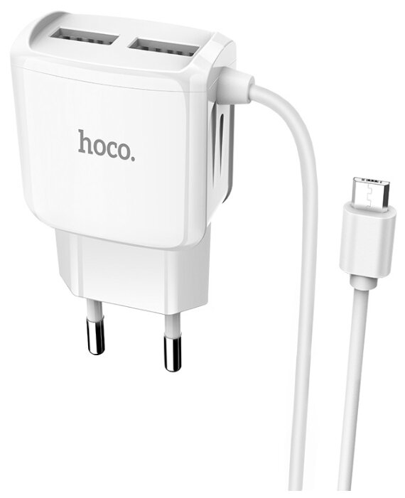

Сетевое зарядное устройство Hoco C59A 10W, 2USB, 1.5A, белый, C59A