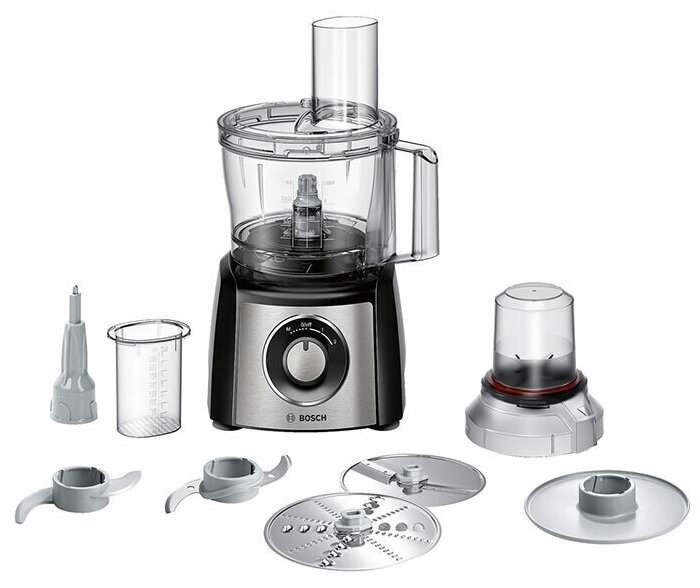 

Комбайн Bosch MCM3401M, 800 Вт, терка, черный/серебристый (MCM3401M), MCM3401M
