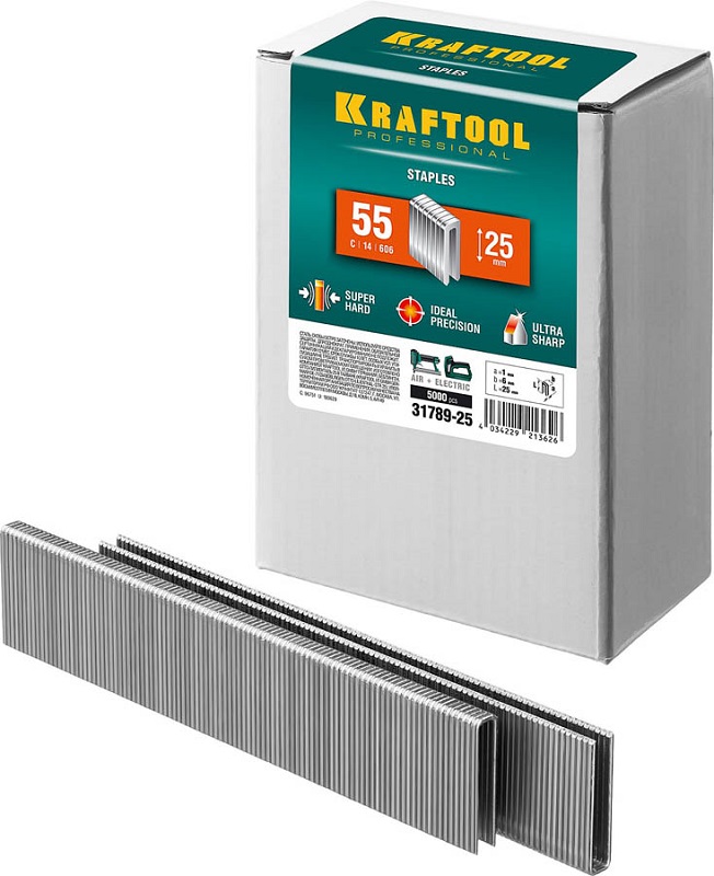 Скобы Kraftool, тип: 55/C/14/606, 6 мм x 2.5 см