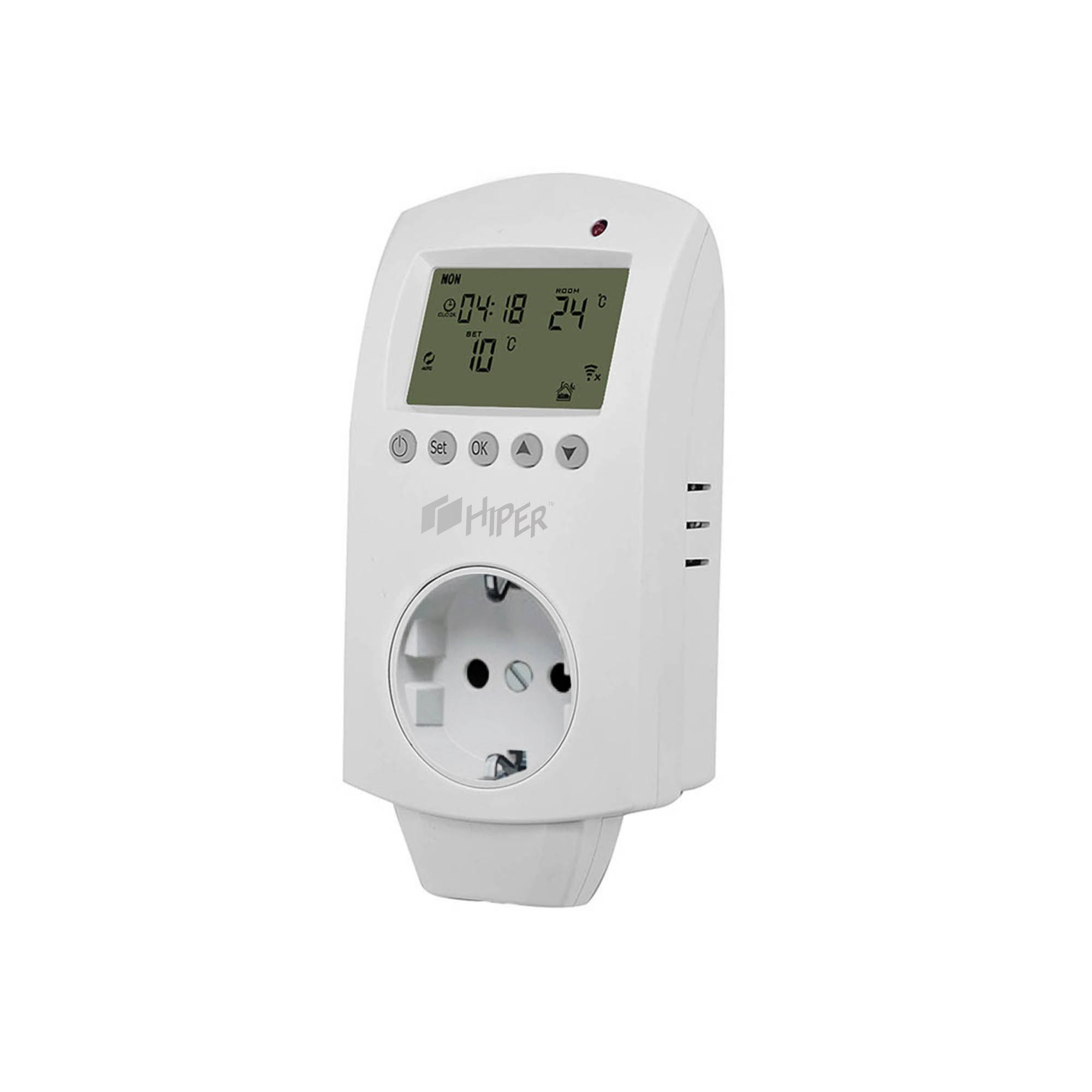 Умный Wi-Fi термостат с LCD экраном Hiper IoT Thermostat S1, Мощность 3кВт, белый (HI-TSTS1) - фото 1