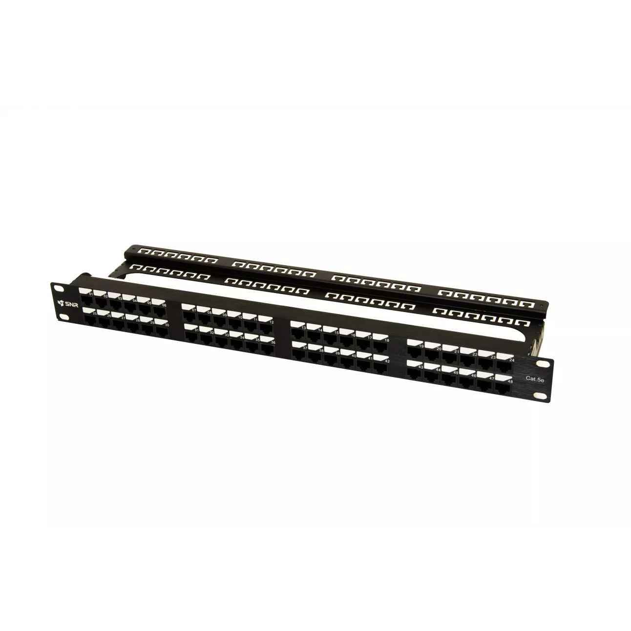 

Патч-панель в шкаф 19" 1U, порты: 48 x RJ-45 кат. 5e, черный, SNR (SNR-UD-1U48-5E-H)