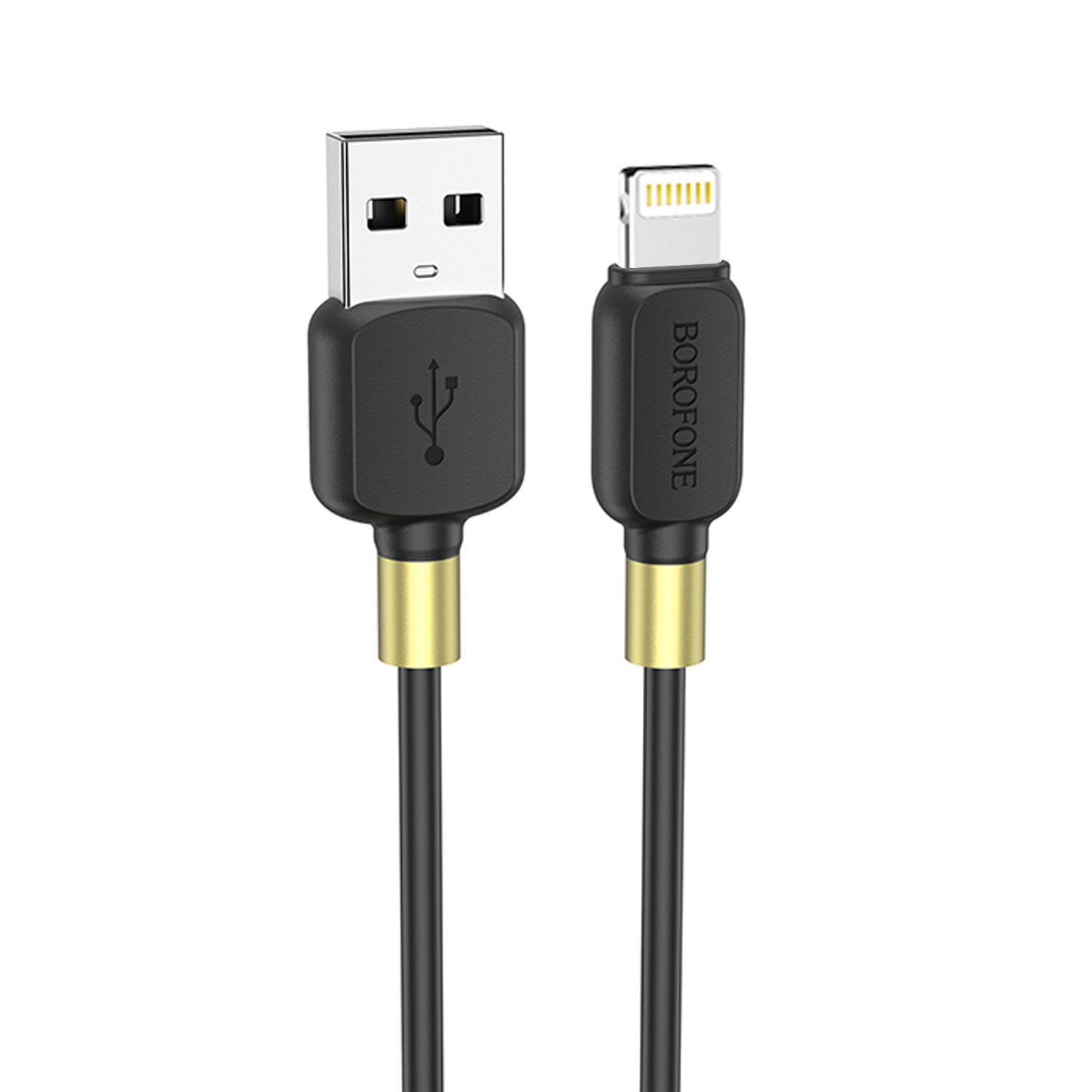 

Кабель Lightning 8-pin-USB, 2.4A, 1м, черный Borofone Defender BX59 (133836), BX59