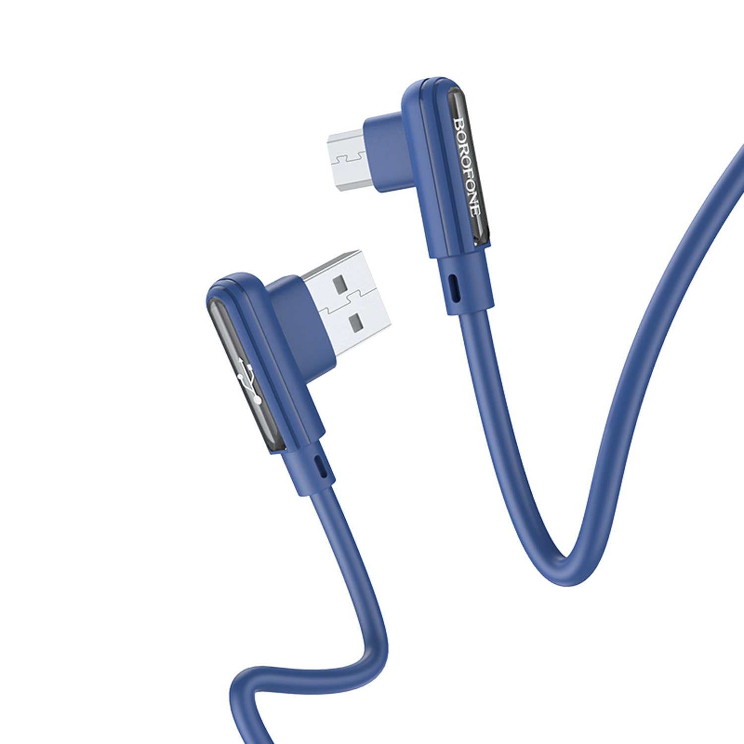 

Кабель Micro USB 2.0(Bm)-USB 2.0(Am), угловой, 2.4A, 1м, синий Borofone Lucky BX58 (133833), BX58